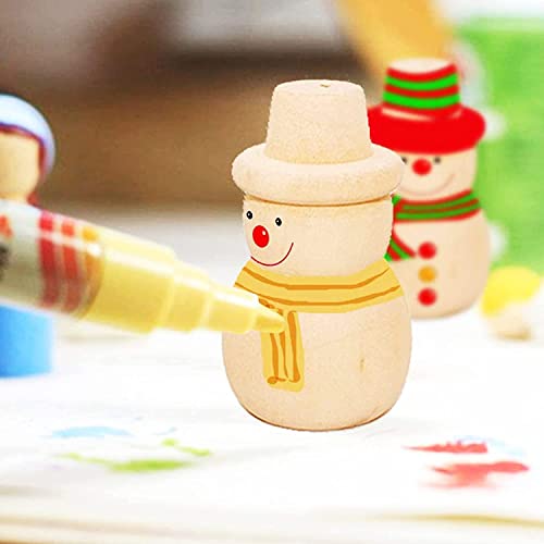 Woohome 26 PCS Wooden Mushroom Various Sizes Natural Unfinished Mushrooms Wooden Peg Figures, Natural Unpainted Wood Figures Decorative for Arts and Woohome