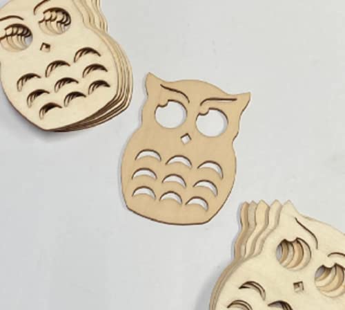 Factory Direct Craft Pack of 24 Unfinished Wood Owl Cutouts - Thanksgiving Halloween Owl Wooden Shapes for Fall Crafts and Autumn Decorations - Made Factory Direct Craft