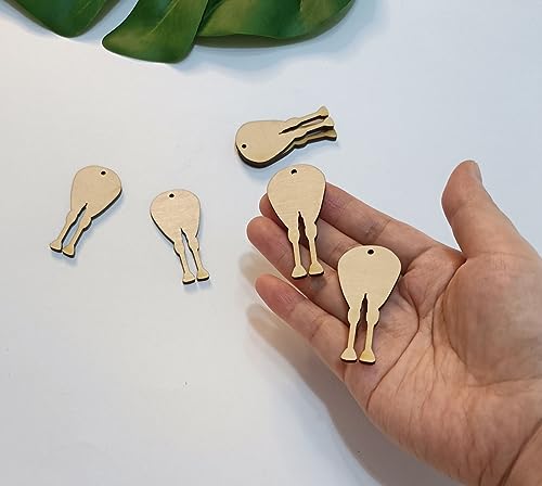 20PCS Horse Ornament Wood Blank,Horse Tail Butt Ornament (Without Tail, 5'') Yuxuanish