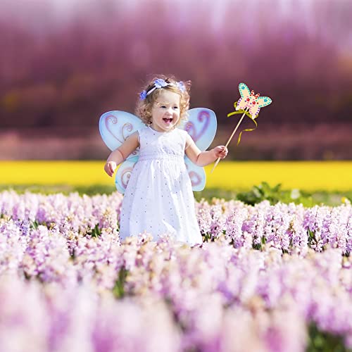 OPUHOHR 18 Sets Wood Fairy Wands Craft Project Kits, Princess Fairy Wands Kit with Gem Stickers, Ribbons Unfinished Wooden DIY Magical Wand, DIY OPUHOHR