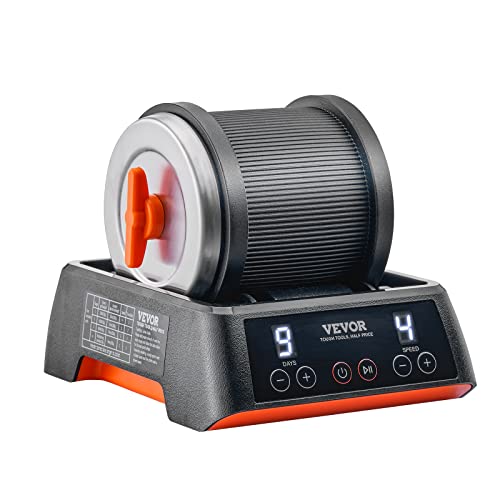 VEVOR Direct Drive Rock Tumbler Kit, 4-Speed/9-Day Timer, Professional Rock Polisher with Rough Gemstones/Grits/Jewelry Fastenings, Stone Polishing VEVOR