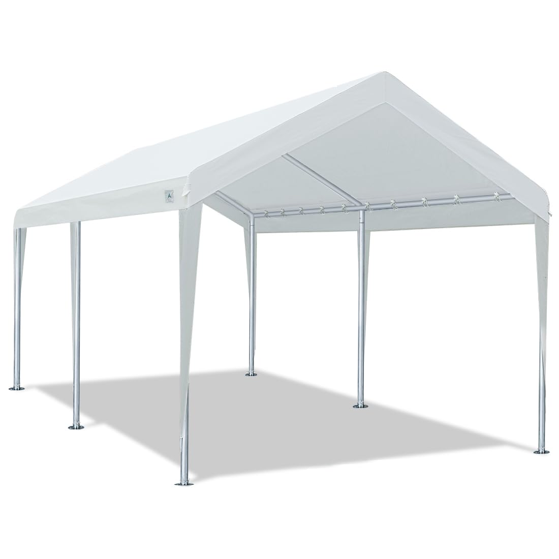 ADVANCE OUTDOOR Adjustable 10x20 ft Heavy Duty Carports Car Canopy Garage Boat Shelter Party Tent, Adjustable Height from 9.5 ft to 11 ft, White ADVANCE OUTDOOR