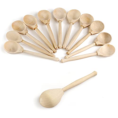 Ulanik Unfinished Wooden Spoons Toddler Montessori Toys for 3 Year Old + Kids Fine Motor Toys for Scooping & DIY Painting Pyrography Decoupage Crafts Ulanik