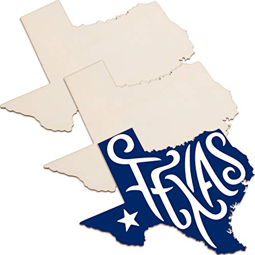 BBTO 3 Pieces Texas State Unfinished Wood Cutouts Texas State Wood Slices Texas State Wooden Paint Crafts Texas Christmas Ornaments Texas State BBTO
