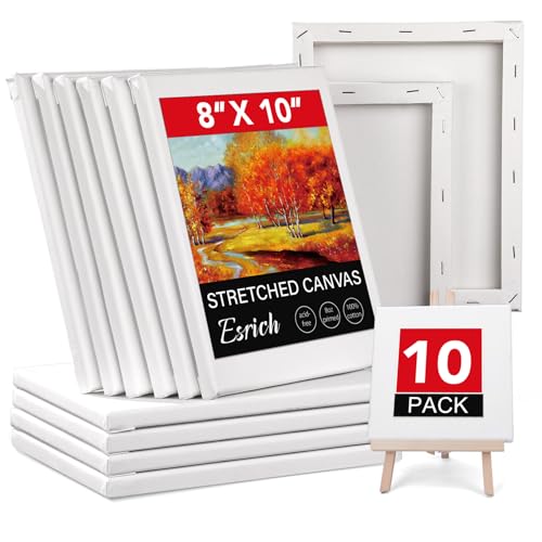 ESRICH 40Pack Canvases for Painting 8x10, Blank White Canvases for Painting  