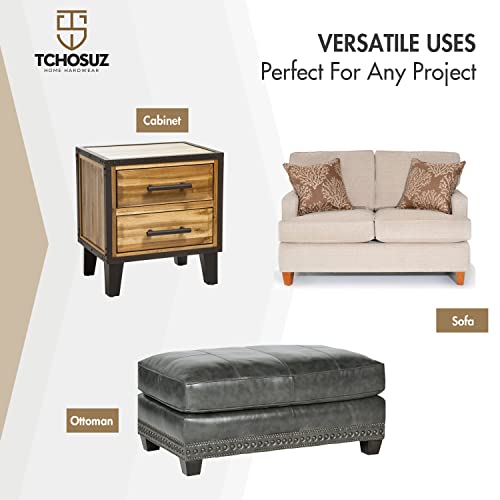 4 Inch / 10 cm Wooden Furniture Legs, Tchosuz Set of 4 Solid Wood Mid-Century Modern Pyramid Replacement Feets with 5/16 inch Bolt & Rubber Floor WoodArtSupply