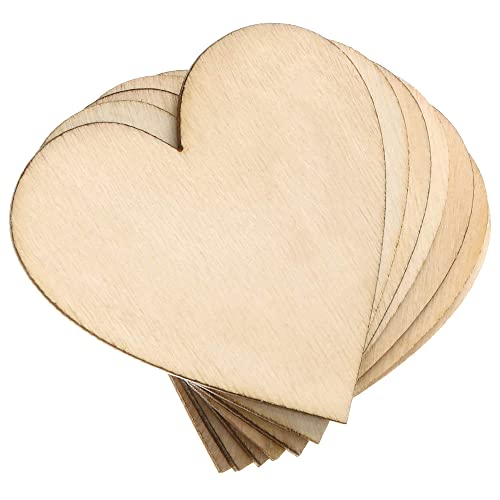 Unfinished Wooden Hearts for Crafts, 100 Pcs 2 inch Blank Unfinished Wood Craft Kit with DIY Craft Pieces for Wedding Ornaments Christmas Party WURONXIN