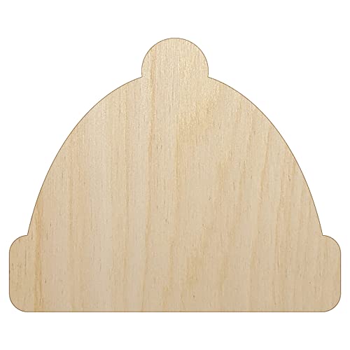 Beanie Winter Hat Unfinished Wood Shape Piece Cutout for DIY Craft Projects - 1/4 Inch Thick - 6.25 Inch Size Sniggle Sloth