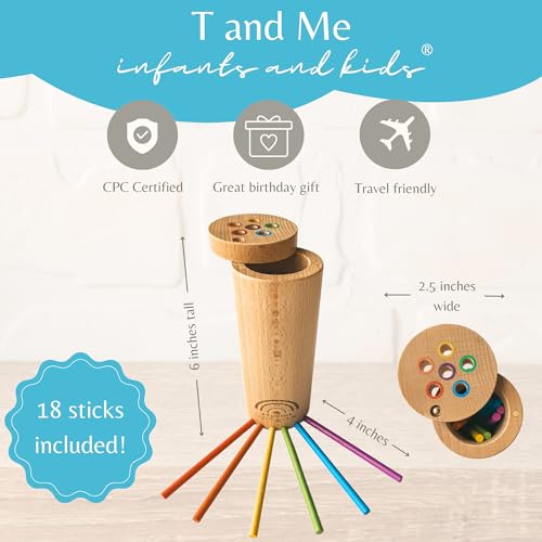 Sticks for Kids Plus, Montessori Toddler Toys, Toys for 1-3 Year Old, 1 Year Old Gift, Wooden Toddler Toys, Toddlers Stay Busy, Sensory Toys, T and Me infant and kids