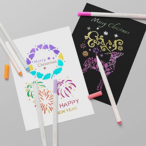 YUANCHENG Metallic Marker Pens, Set of 12 Colors Fine Point Metallic Marker Pens for Black Paper, Rock Painting, Easter Egg, Halloween Pumpkin, Card YUANCHENG