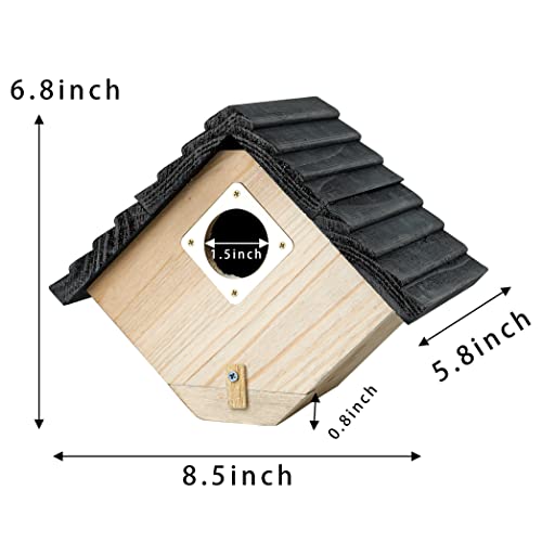 Bird House Bird House for Outside,Outdoor Bird Houses, Natural Wooden Bird Hut Clearance Bluebird Finch Cardinals Hanger Birdhouse for Garden CLACKIBUKVYZ