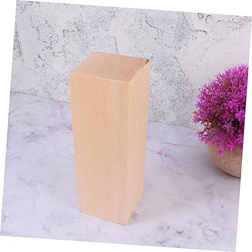 TEHAUX 8pcs Carved Wooden Strips Unfinished Wooden Ornaments Unfinished Wood Blocks Wood Whittling Blocks Unfinished Wooden Crafts Wood Squrae Sticks TEHAUX