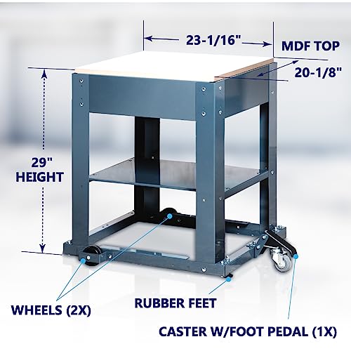 POWERTEC UT1008 Planer Stand with Wheels, 23-1/16" x 20-1/8" x 29.5" Melamine MDF Table Top, Multi-Purpose Storage Mobile Base for Woodworking POWERTEC