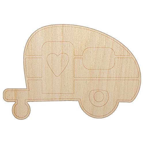 Adorable Little Camper Silhouette Camping Outdoor Life Unfinished Wood Shape Piece Cutout for DIY Craft Projects - 1/4 Inch Thick - 6.25 Inch Size Sniggle Sloth