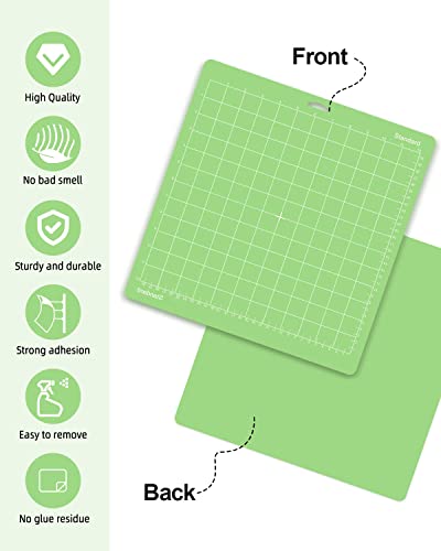 Gwybkq Cutting Mat for Cricut Maker 3/Maker/Explore 3/Air 2/Air/One 12 Pack 12x12 Cut Mats Replacement Accessories Adhesive Sticky Green Cricket Gwybkq