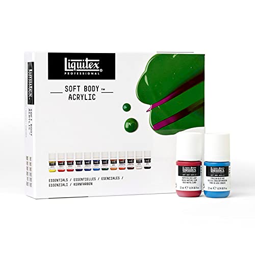 Liquitex Professional Soft Body Acrylic Paint, 12 x 22ml (0.74-oz), Essentials Set Liquitex