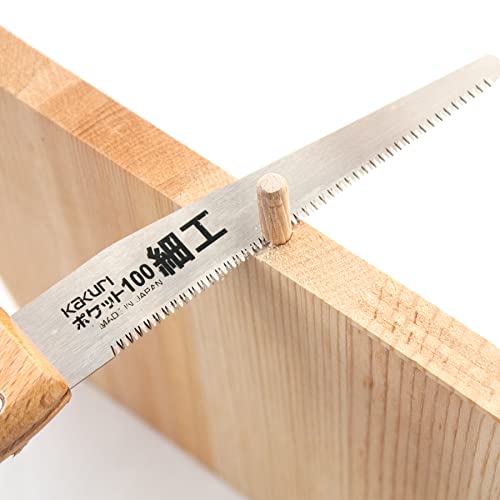 KAKURI Flush Cut Saw Folding 4" for Woodworking, Japanese Pull Saw Razor Sharp Flexible Japanese Steel Blade, Precision Trim Saw for Dowels, Pegs, KAKURI