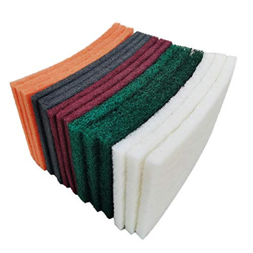 Tonmp 15 Pack 6 x 9 Inch Hand Pads Coarse Medium Fine Superfine 5 Different Specifications Assortment General Purpose Scouring Pad Ideal for Garden Tonmp