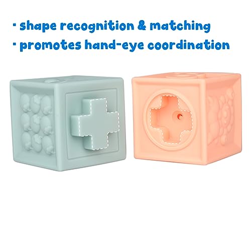 Litand Soft Stacking Blocks for Baby Montessori Sensory Infant Bath Toys for Toddlers Babies 6 9 Month 1 2 Year Old Litand