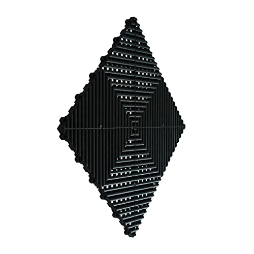 Swisstrax Garage Floor Tiles Ribtrax PRO, 15.75 x 15.75-Inch, Jet Black, 24 Piece Set Swisstrax