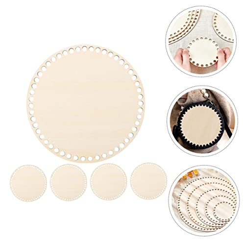 STOBOK 10 Pcs Woven Bag Base Wood Base for Crochet Handbag Weaving Board Basket Weaving Supplies Wood Bag Bottom Unfinished Wooden Round Weaving STOBOK