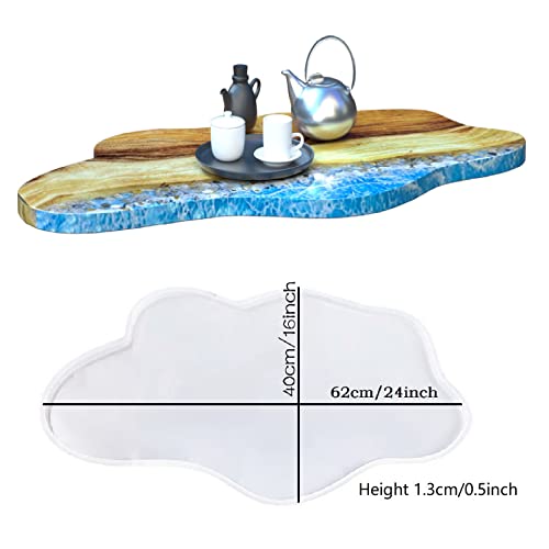 Large Resin Table Mold 24 inch Epoxy River Table Mold, Silicone Resin Tray Molds for River Table, Charcuterie Boards, Coffee Table, Desk Board, ModWgGuo