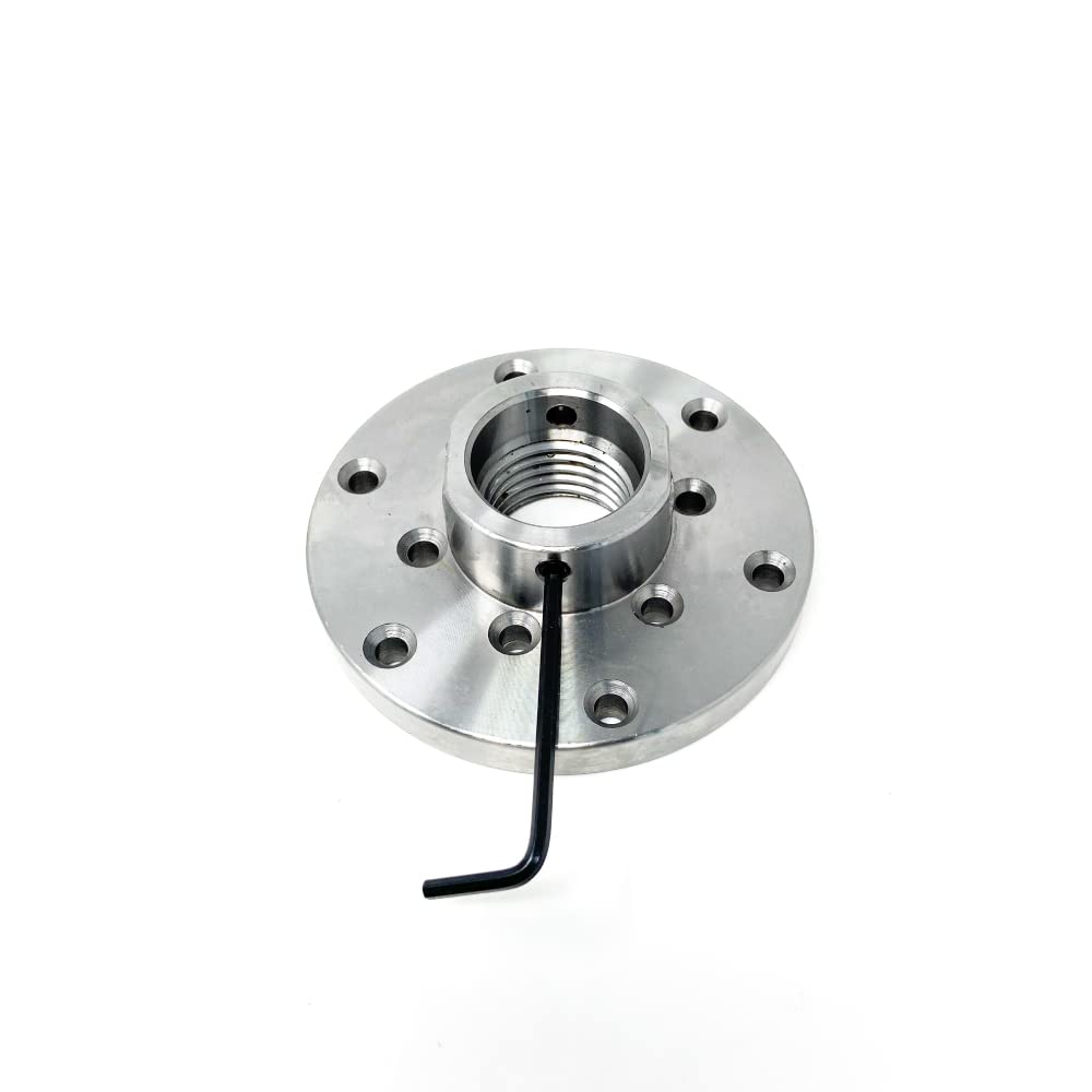 RGWOOD 3 Pc. 4” Woodlathe Faceplate Set for 1-1/4” x 8tpi spindles, locking set screws for reverse turning, and wrench RGWOOD