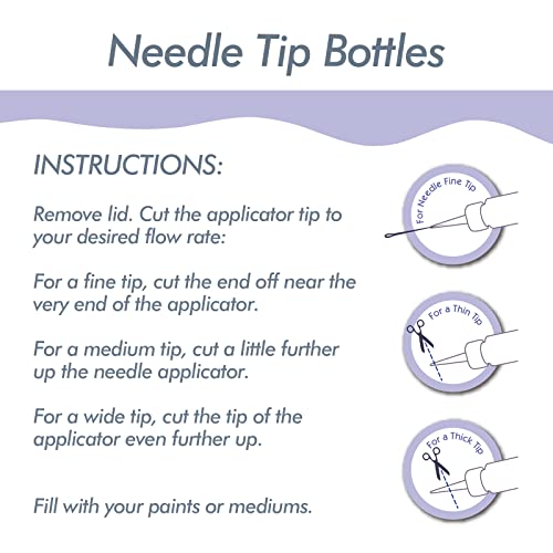 Falling in Art 1oz Needle Tip Squeeze Bottle, Precision Tip Applicator Bottle with a Funnel for Small Gluing Projects, Acrylic Painting, 6 Pack Falling in Art