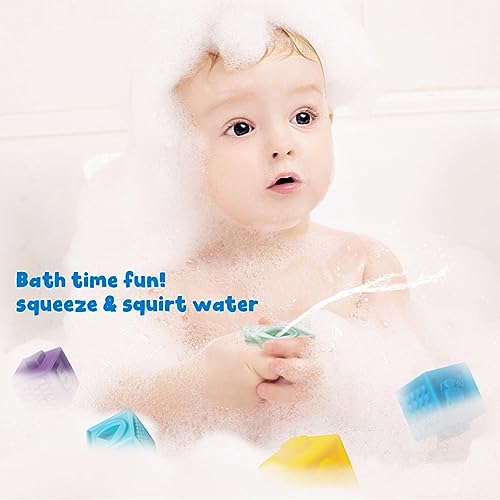 Litand Soft Stacking Blocks for Baby Montessori Sensory Infant Bath Toys for Toddlers Babies 6 9 Month 1 2 Year Old Litand