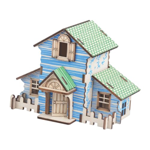 ibasenice D Puzzle 6 Pcs DIY Cabin Wooden Assembling House DIY Wooden Ornament Wooden House Toy DIY Wood Toy Child Puzzle Bamboo Model Office ibasenice