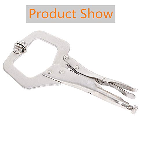 11" Locking C-Clamp 5Pack Locking Pliers Adjustable Welding Clamps w/Regular Tip and Swivel Pad for Shop Home Farm and Automotive findmall