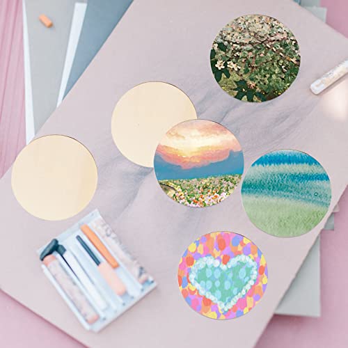 RYKOMO 100PCS Unfinished Wood Circle, 3 Inch Wooden Circles for Crafts Unfinished Blank Wooden Circles Round Disc Blank Natural Wooden Cutout RYKOMO