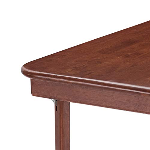 STAKMORE Straight Edge 32" Square Folding Card Table, Cherry Finish MECO