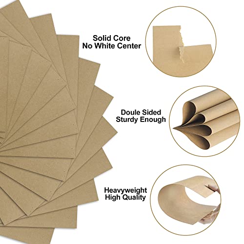 Brown Kraft Cardstock - 8.5'' x 11'' 92lb Cover Card Stock Heavyweight Paper Perfect for Scrapbooks, Art, Crafts, Business Cards 25 Sheets 250g Uncle Paul