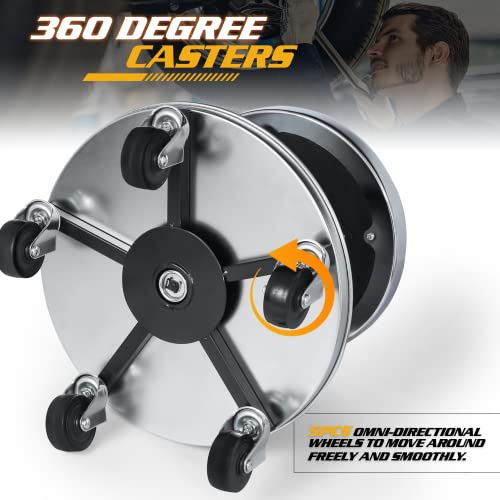 Magshion Rolling Stools with Wheels 300 lbs Capacity Pneumatic Rolling Mechanic Stool, Height-Adjustable Padded Roller Seat with Wheels & Tool Tray Magshion