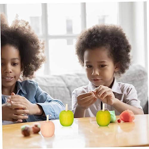 NOLITOY 90 Pcs Wooden DIY Mini Wooden Peg Dolls Figure Wood Fruit Decor Wooden Apples Unfinished Wooden Craftsc Kids Unfinished Fruit Toys for Kids NOLITOY