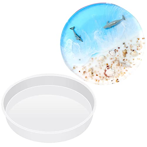 Fuerlun Large Resin Molds 14 Inch Round Silicone Molds for Table, Round Stool, Epoxy Resin Casting Molds for Big Tray, Clock, Resin Art, Gifts Fuerlun