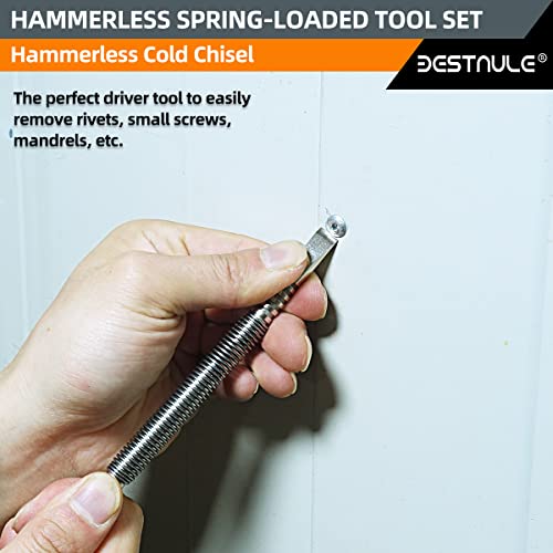 BESTNULE 4-Piece Nail Setter Dual Head Nail Set & Dual Head Center Punch & Hammerless Cold Chisel & Hinge Pin Remover Punch Set, Nail Setter Features BESTNULE