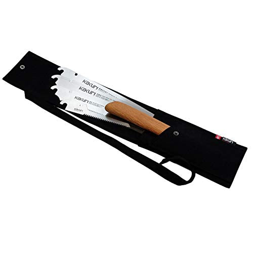 KAKURI Japanese Saw Set of 4 Saws, Standard Woodworking Japanese Hand Saw Kit (Universal 10-1/2", Semi Fine 10", Rough Cut 8-1/4", Keyhole 4") Oil KAKURI