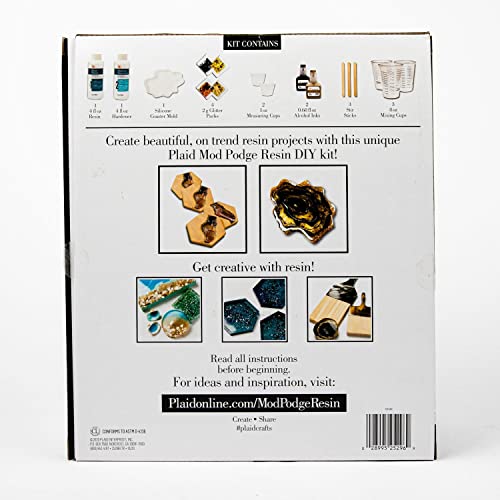 Mod Podge, Coasters One Epoxy Kit Includes Hardener, Resin Molds Silicone, Glitter Packs, Cups, Inks and Stir Sticks, 25296E Mod Podge