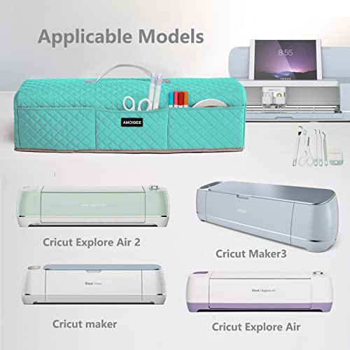 AMOIGEE Padded Dust Cover Compatible with Cricut Maker, Cricut Maker 3, Explore Air 2, Cricut Explore 3 Machine, with Pockets for Cricut Accessories, AMOIGEE