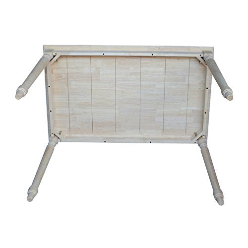 International Concepts Table Top Solid with Wood Counter Height Turned Legs, 30 by 48-Inch, Unfinished IC International Concepts
