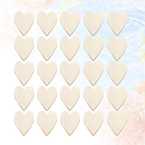 Healifty 25PCS Unfinished Wood Craft Wedding Wood Confetti Natural Wood Slice Wood Slice Craft DIY Wood Ornament Unfinished Wood Cutout DIY Calendar Healifty