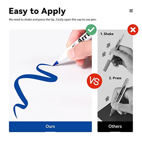 Bundle of Arrtx Acrylic Paint Pens for Rock Painting, 60 PCS Extra Brush Tip, Water Based Paint Markers for Stone, Glass, Easter Egg, Wood and Fabric Arrtx