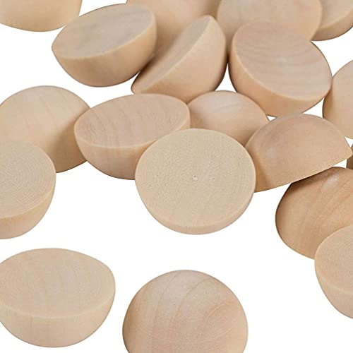 MAGICLULU 200pcs Unfinished Wooden Half Balls Blank Split Wooden Balls Natural Wooden Half Round Ball for DIY Crafts Home Party Decoration (15mm) MAGICLULU