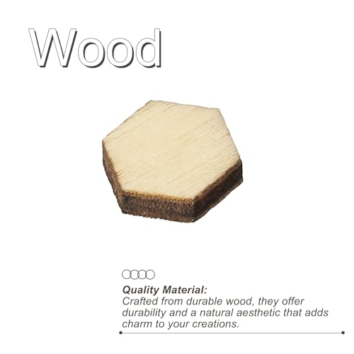 PATIKIL 15mm Wood Pieces, 200 Pack Unfinished Hexagonal Wood Shapes Blank Wooden Cutouts Ornaments Natural for Christmas Party Craft Projects PATIKIL