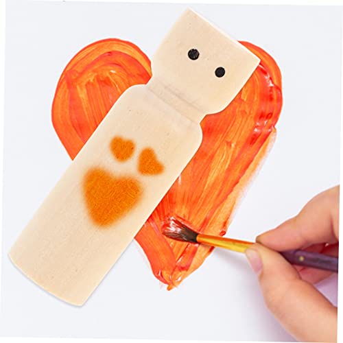 Abaodam 10pcs Painted Wooden Doll Unfinished Wood Craft Dolls Wooden Peg Figures Wooden Family Dolls Peg Dolls Unfinished Wooden Peg Doll Unfinished Abaodam