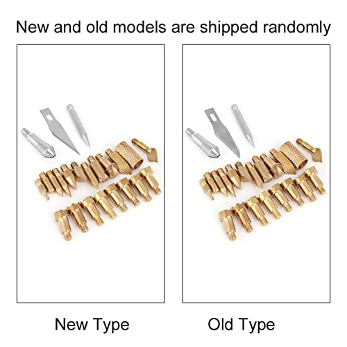 Wood Burning Tips, 23Pcs Craft Wood Burning Pen Tips, Soldering Brass Pen Tips Stencil Soldering Pyrography Working Carving Yosoo Health Gear