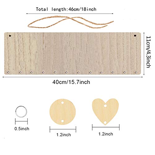 Samanter Blank Birthday Board Wall Hanging Famliy Birthday Reminder Board Wooden Calendar DIY Unfinished Wood Slices Decoration Samanter
