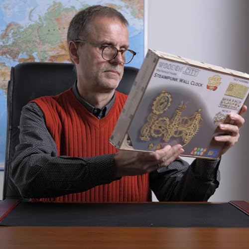 Wooden.City Steampunk Wooden Clock Kit v2 - Wooden 3D Puzzles for Adults - Build Clock Model Kit 3D Wooden Puzzles for Adults - DIY Clock Hobbies for WOODEN.CITY